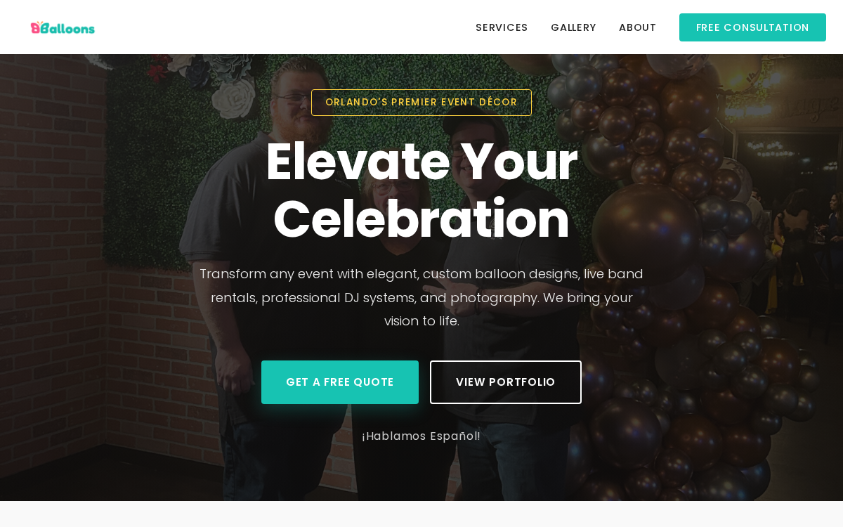 BBalloons website screenshot