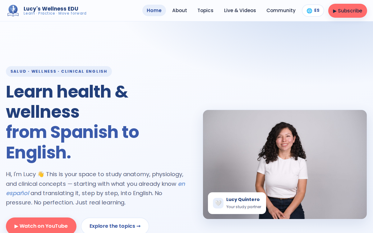 Lucy's Wellness EDU website screenshot